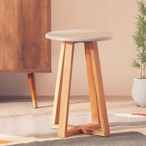Orsina Stable Blue & Natural Bamboo Round Stool, Industrial Bar Stool For Breakfast, Robust Breakfast Stool in Grey Grey Orsina Stable Blue & Natural Bamboo Round Stool, Industrial Bar Stool For Breakfast, Robust Breakfast Stool in Grey Grey