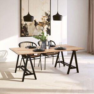 Kilburn Pine Wood Iron Dining Table - Dining Table Kilburn Pine Wood Iron Dining Table - Dining Table