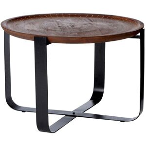 Orsina Contemporary Mango Wood Round Table, Stylish Design Round Side Table For Bedroom, Durable Metal Side Table in Brown Brown Orsina Contemporary Mango Wood Round Table, Stylish Design Round Side Table For Bedroom, Durable Metal Side Table in Brown Brown