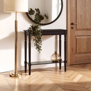 Orsina Rectangular Console Table for Hallway, Pine Wood Hallway Table for Home Office Decor, Wood Table with Carved Legs in Black Black Orsina Rectangular Console Table for Hallway, Pine Wood Hallway Table for Home Office Decor, Wood Table with Carved Legs in Black Black