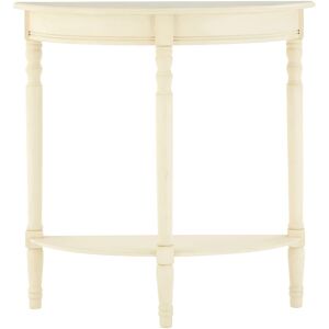 Orsina Rounded Console Table for Hallway, Pine Wood Wood Table for Home & Office Decor in White White Orsina Rounded Console Table for Hallway, Pine Wood Wood Table for Home & Office Decor in White White