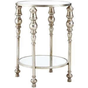 Orsina Stylish Two Tier Side Table, Stable Constructed Kitchen Side Table For Breakfast, Robust Breakfast Table in Silver Silver Orsina Stylish Two Tier Side Table, Stable Constructed Kitchen Side Table For Breakfast, Robust Breakfast Table in Silver Silver