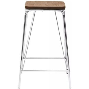 Orsina Sleek Metal & Elm Wood Stool, Sturdy & Reliable Large Square Stool, Wooden Bar Stool for Home Bar in Silver Silver Orsina Sleek Metal & Elm Wood Stool, Sturdy & Reliable Large Square Stool, Wooden Bar Stool for Home Bar in Silver Silver