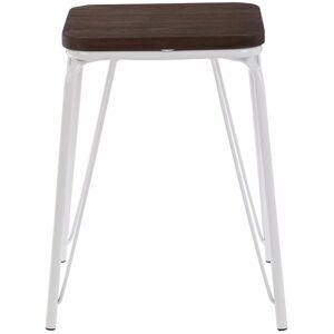 Orsina Sturdy & Reliable Metal & Elm Small Wood Stool, Small Square Stool, Accent Wooden Stool for Home in White White Orsina Sturdy & Reliable Metal & Elm Small Wood Stool, Small Square Stool, Accent Wooden Stool for Home in White White