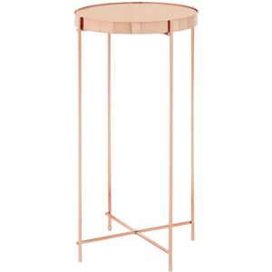Orsina Silver Mirror Tall Side Table, Contemporary Mirrored Glass Table, Slim Tubular Chrome Legs, Luxe Side Table in Gold Gold Orsina Silver Mirror Tall Side Table, Contemporary Mirrored Glass Table, Slim Tubular Chrome Legs, Luxe Side Table in Gold Gold