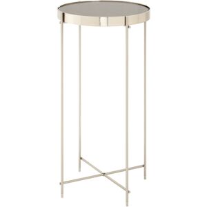 Orsina Silver Mirror Tall Side Table, Contemporary Mirrored Glass Table, Slim Tubular Chrome Legs, Luxe Side Table in Rose Gold Rose Gold Orsina Silver Mirror Tall Side Table, Contemporary Mirrored Glass Table, Slim Tubular Chrome Legs, Luxe Side Table in Rose Gold Rose Gold