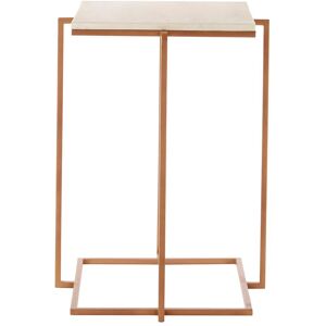 Orsina White Marble Side Table with Gold Finish Legs, Boutique Style Square Top Table, Table for Living Room Gold Orsina White Marble Side Table with Gold Finish Legs, Boutique Style Square Top Table, Table for Living Room Gold