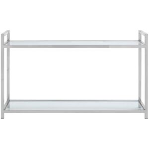 Orsina Luxe Design Console Table In Metal & Glass, Modern Table For Hallway, Distinctive Table For Livingroom in Silver Silver Orsina Luxe Design Console Table In Metal & Glass, Modern Table For Hallway, Distinctive Table For Livingroom in Silver Silver