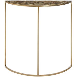 Orsina Modern Half Moon Console Table With White Agate Top, Luxe Design Table For Hallway, Distinctive Table in Black Black Orsina Modern Half Moon Console Table With White Agate Top, Luxe Design Table For Hallway, Distinctive Table in Black Black