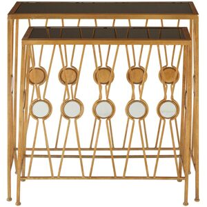 Orsina Durable Set Of 2 Rectangular Console Tables, Stylish Hallway Table, Easily Maintained Modern Console Table in Gold Gold Orsina Durable Set Of 2 Rectangular Console Tables, Stylish Hallway Table, Easily Maintained Modern Console Table in Gold Gold