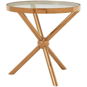 Orsina Durable Round Rose Gold Side Table, Elegant Small Lounge Table For Tea, Stainless Steel Base Bedside Table Gold Orsina Durable Round Rose Gold Side Table, Elegant Small Lounge Table For Tea, Stainless Steel Base Bedside Table Gold