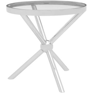 Orsina Elegant Round Silver Side Table, Durable Small Lounge Table For Tea, Stainless Steel Base Bedside Table Silver Orsina Elegant Round Silver Side Table, Durable Small Lounge Table For Tea, Stainless Steel Base Bedside Table Silver