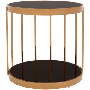 Orsina Modern Design Rose Gold Cage Design Side Table, Luxurious Finish Side Table By Couch, Durable Lounge Table in Black Black Orsina Modern Design Rose Gold Cage Design Side Table, Luxurious Finish Side Table By Couch, Durable Lounge Table in Black Black