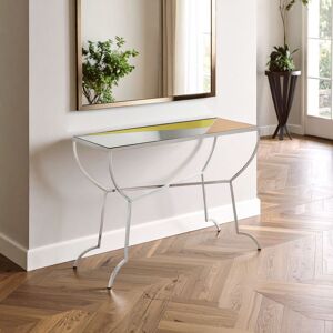 Orsina Elegant Console Table, Geometric Segemnted Center Table, Rectangular Console Table, Decorative Mirrored Table Multicolor Orsina Elegant Console Table, Geometric Segemnted Center Table, Rectangular Console Table, Decorative Mirrored Table Multicolor