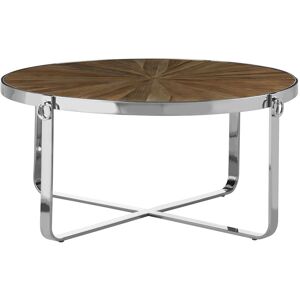 Orsina Convenient Metallic Coffee Table, Sleek Display Accent Table, Decorative Center Table, Spacious Round Table in Brown Brown Orsina Convenient Metallic Coffee Table, Sleek Display Accent Table, Decorative Center Table, Spacious Round Table in Brown Brown