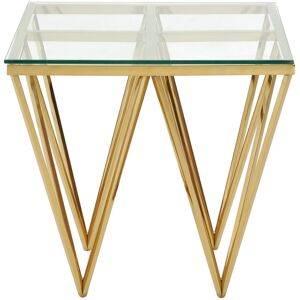 Orsina Sleek Gold Finish Spike Legs End Table, Durable Wide Side Table, Unique Design Livingroom Side Table Gold Orsina Sleek Gold Finish Spike Legs End Table, Durable Wide Side Table, Unique Design Livingroom Side Table Gold