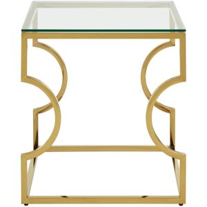 Orsina Contemporary Curved Frame End Table, Durable Lounge Side Table, Functional Sleek Living Room Side Table in Gold Gold Orsina Contemporary Curved Frame End Table, Durable Lounge Side Table, Functional Sleek Living Room Side Table in Gold Gold