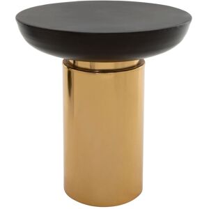 Orsina Black & Gold Side Table, Retro Modern Round Metal Table With Contrasting Finish, Iron Accent Table Gold Orsina Black & Gold Side Table, Retro Modern Round Metal Table With Contrasting Finish, Iron Accent Table Gold