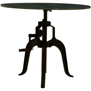Orsina Three Leg Small Green Marble Iron Table, Industrial-style Black Finish Metal Table, Functional Side Table Green Orsina Three Leg Small Green Marble Iron Table, Industrial-style Black Finish Metal Table, Functional Side Table Green