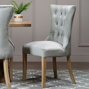 Premier Housewares Grey Velvet Dining Chair - Dining Chair Premier Housewares Grey Velvet Dining Chair - Dining Chair