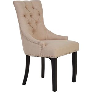 Orsina Linen Dining Chair with Wooden Legs in Beige Beige Orsina Linen Dining Chair with Wooden Legs in Beige Beige