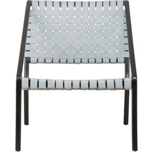 Orsina Grey Leather Woven Chair, Teak Wood Armchair, Black Framed Dining Chair, Patio Chair With Leather Straps Grey Orsina Grey Leather Woven Chair, Teak Wood Armchair, Black Framed Dining Chair, Patio Chair With Leather Straps Grey