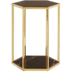 Orsina Black & Silver End Table, Small Side Table By Couch, Settee Side Table, Black Marble Top Sofa Side Table in Gold Gold Orsina Black & Silver End Table, Small Side Table By Couch, Settee Side Table, Black Marble Top Sofa Side Table in Gold Gold