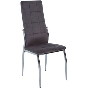 Orsina Tamzin Velvet High Back Dining Chair in Grey Grey Orsina Tamzin Velvet High Back Dining Chair in Grey Grey