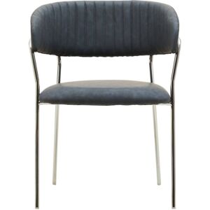 Orsina Tamzin Channel Chrome Finish Dining Chair in Dark Grey Dark Grey Orsina Tamzin Channel Chrome Finish Dining Chair in Dark Grey Dark Grey
