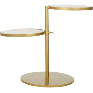 Orsina Unique 2 Shelves Side Table, Ampla Storage Bedside Table, Adjustable Brass Finish Lounge Table For Decor in Gold Gold Orsina Unique 2 Shelves Side Table, Ampla Storage Bedside Table, Adjustable Brass Finish Lounge Table For Decor in Gold Gold