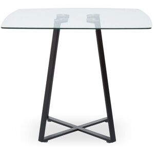 Orsina Modern Square Gold Finish Dining Table, Sturdy Table For Entertaining Guests, Minimalist Open Base Table in Black Black Orsina Modern Square Gold Finish Dining Table, Sturdy Table For Entertaining Guests, Minimalist Open Base Table in Black Black