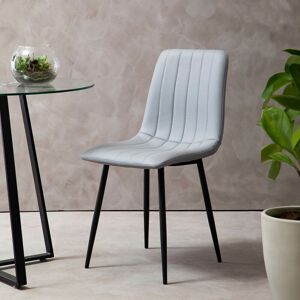 Premier Housewares Grey Dining Chairs - Set of 4 - Modern, Upholstered, Angular Legs Premier Housewares Grey Dining Chairs - Set of 4 - Modern, Upholstered, Angular Legs