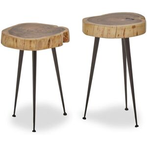Orsina Set of 2 Acacia Wood Side Tables, Contemporary Side Table Set for Loungee, Living Room, Bedroom in Natural Natural Orsina Set of 2 Acacia Wood Side Tables, Contemporary Side Table Set for Loungee, Living Room, Bedroom in Natural Natural