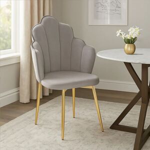 Premier Housewares Tian Grey Velvet Dining Chair - Dining Chair Premier Housewares Tian Grey Velvet Dining Chair - Dining Chair