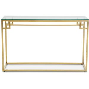 Orsina Tempered Glass Silver Finish Console Table, Stainless Steel Frame With Geometric Design, Glass Top in Gold Gold Orsina Tempered Glass Silver Finish Console Table, Stainless Steel Frame With Geometric Design, Glass Top in Gold Gold