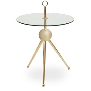 Orsina Clear Glass Gold Frame Side Table, Stylish Design End Table with Tripod Metal Legs, Rose Gold Corner Table Gold Orsina Clear Glass Gold Frame Side Table, Stylish Design End Table with Tripod Metal Legs, Rose Gold Corner Table Gold