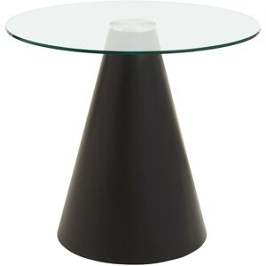 Orsina Round Clear Glass Top Dining Table, Sleek Tempered Glass Round Top, Monochrome Conical Metal Base Clear Orsina Round Clear Glass Top Dining Table, Sleek Tempered Glass Round Top, Monochrome Conical Metal Base Clear