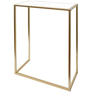 OHS Marble Look Top Slim Console Table with Gold Sturdy Metal Frame, White White OHS Marble Look Top Slim Console Table with Gold Sturdy Metal Frame, White White