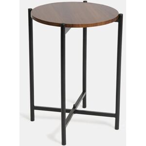 OHS Round Side Table Coffee End Tables Nightstand with Metal Frame in Brown Brown OHS Round Side Table Coffee End Tables Nightstand with Metal Frame in Brown Brown