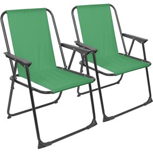 Harbour Housewares Folding Metal Beach Chairs - Matt Black - Pack of 2 in Green Green Harbour Housewares Folding Metal Beach Chairs - Matt Black - Pack of 2 in Green Green