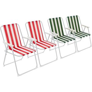 Harbour Housewares Folding Metal Beach Chairs Red/Green Stripe Pack of 4 Multicolor Harbour Housewares Folding Metal Beach Chairs Red/Green Stripe Pack of 4 Multicolor