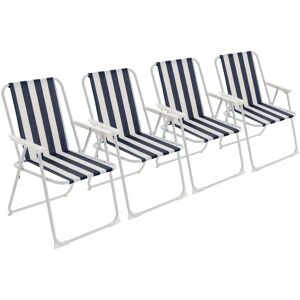 Harbour Housewares Folding Metal Beach Chairs Pack of 4 in Blue Blue Harbour Housewares Folding Metal Beach Chairs Pack of 4 in Blue Blue