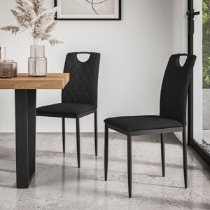 More4Homes Set Of 8 Monza Faux Leather Dining Chair Modern Padded Seat Metal Legs Kitchen in Black Black More4Homes Set Of 8 Monza Faux Leather Dining Chair Modern Padded Seat Metal Legs Kitchen in Black Black