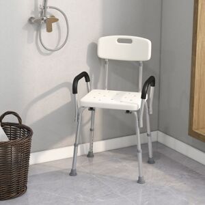HOMCOM Aluminum Shower Bench - Lightweight, Portable, with Back & Armrest HOMCOM Aluminum Shower Bench - Lightweight, Portable, with Back & Armrest