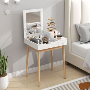 HOMCOM White Dressing Table - Flip-up Mirror, 2 Drawers, Multi-purpose HOMCOM White Dressing Table - Flip-up Mirror, 2 Drawers, Multi-purpose