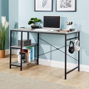 Home Source Computer Desk Adjustable Shelves Storage Hook Office Table Workstation in Grey Grey Home Source Computer Desk Adjustable Shelves Storage Hook Office Table Workstation in Grey Grey