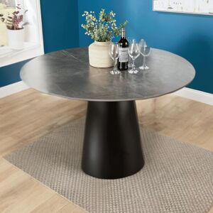 Home Source Modern Dining Table 120cm Round MDF Melamine Top Grey Home Kitchen Grey Home Source Modern Dining Table 120cm Round MDF Melamine Top Grey Home Kitchen Grey