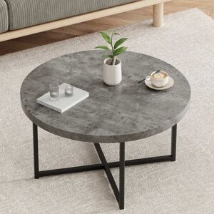 VonHaus Mosley Round Living Room Coffee Table in Grey Grey VonHaus Mosley Round Living Room Coffee Table in Grey Grey