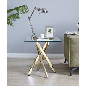 FurnitureboxUK Leonardo Square Glass Side End Bedside Table with Metal Angled Starburst Legs for Modern Living Rooms in Gold Gold FurnitureboxUK Leonardo Square Glass Side End Bedside Table with Metal Angled Starburst Legs for Modern Living Rooms in Gold Gold