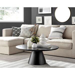 FurnitureboxUK Palma Round Coffee Table with Pedestal Pillar Base & Semi-Matte or High Gloss Finish for Modern Minimalist Industrial Look in Black Black FurnitureboxUK Palma Round Coffee Table with Pedestal Pillar Base & Semi-Matte or High Gloss Finish for Modern Minimalist Industrial Look in Black Black
